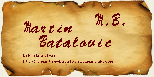 Martin Batalović vizit kartica